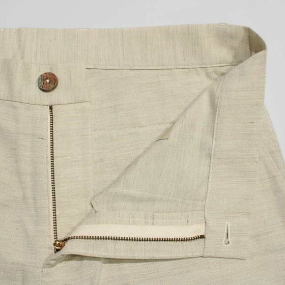 Italo Ferretti NWT Chino / Bermuda Shorts Size M in Beige Melange Cotton & Linen